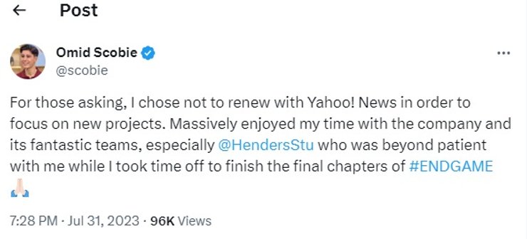 омід скобі твіт звільнення