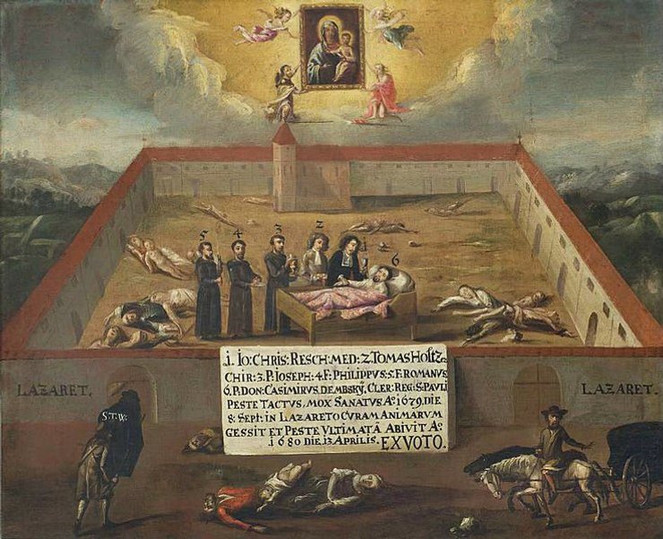 фото, Чумный лазарет в Вене, около 1680 г.