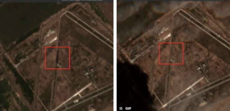 Дислокация РЛС "Контейнер", фото до и после удара