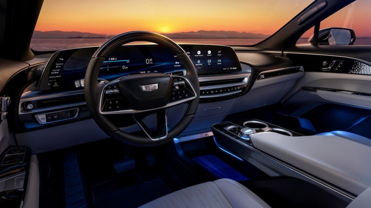 Салон Cadillac Lyriq 2023, Новый Cadillac Lyriq, Cadillac Lyriq, Cadillac Lyriq, Cadillac Lyriq 2023, электромобиль Cadillac, кроссовер Cadillac