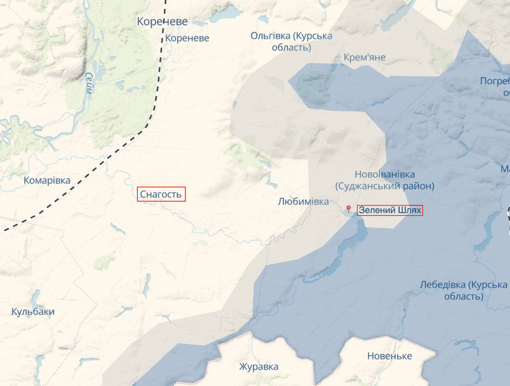 Снагость, Зеленый Шлях, Курская область, Курская операция, Курская операция, карта боевых действий