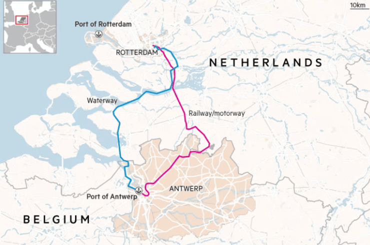 Порт Роттердам у Нідерландах карта