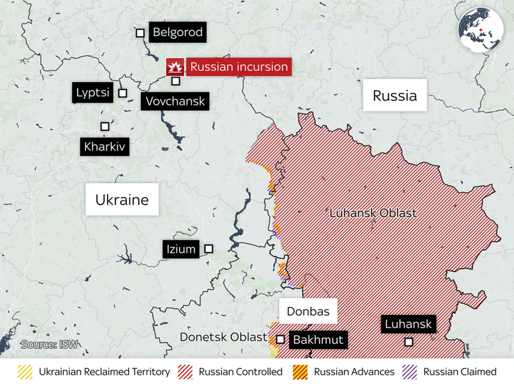 Волчанск на карте