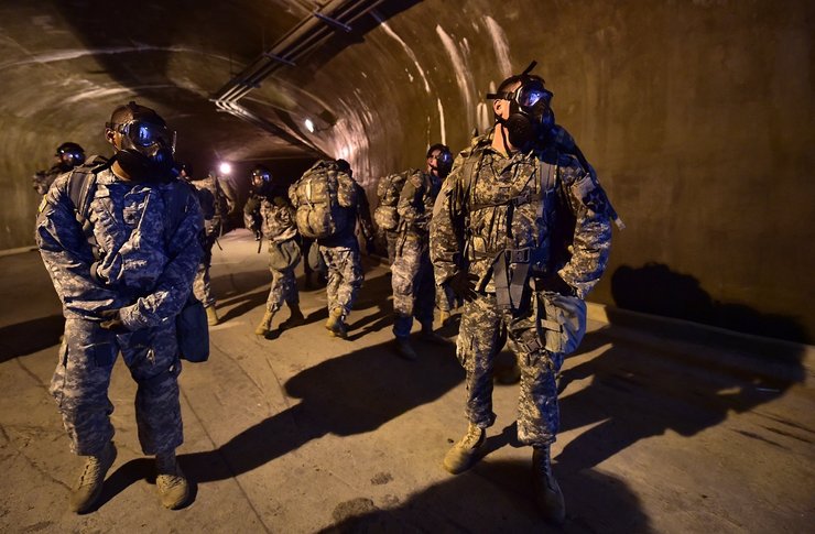 Совместные учения США и Южной Кореи, учения в туннелях, туннели кндр