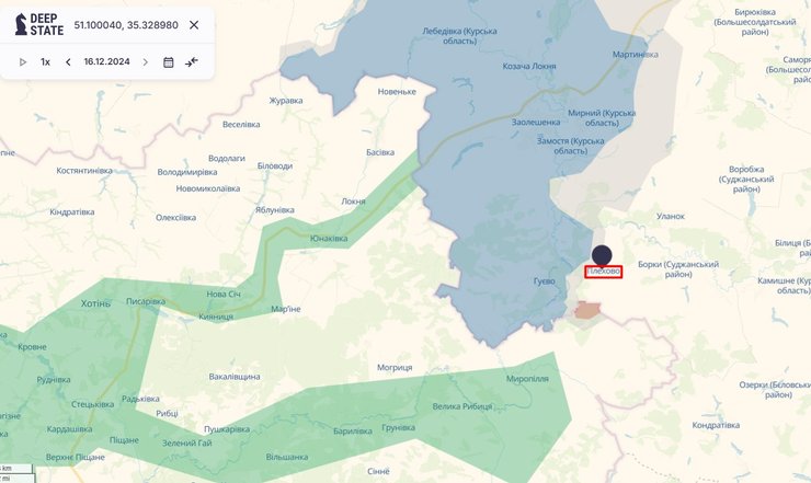 Війська КНДР в РФ, Плехово, карта, 17 грудня, DeepState