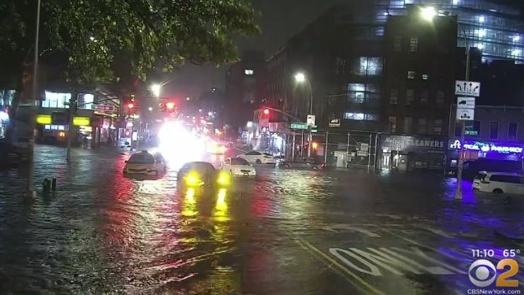 ураган ида, затопленные улицы, наводнение, сша