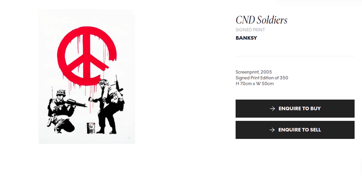 Бэнкси Охматдет картина работа Солдаты CND аукцион