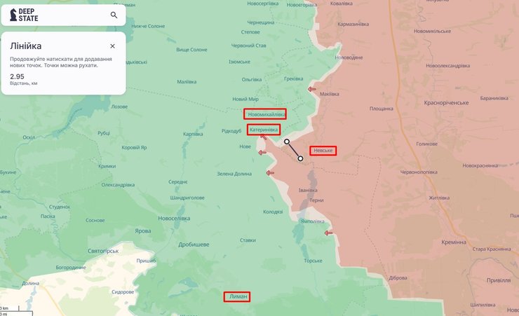 Наступление РФ, Лиманское направление, карта, 8 апреля, DeepState