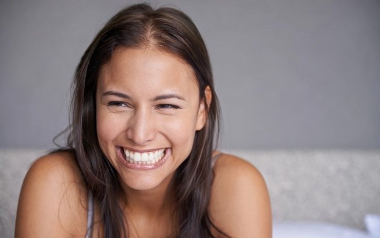 Женщина, улыбка, улыбается