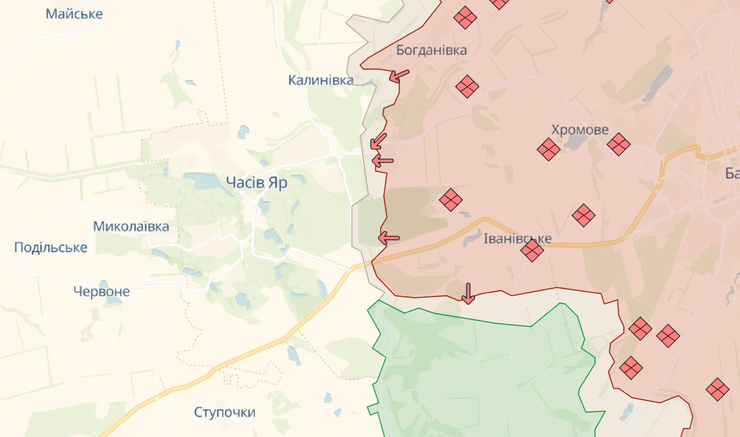 Карта бойових дій на Донбасі