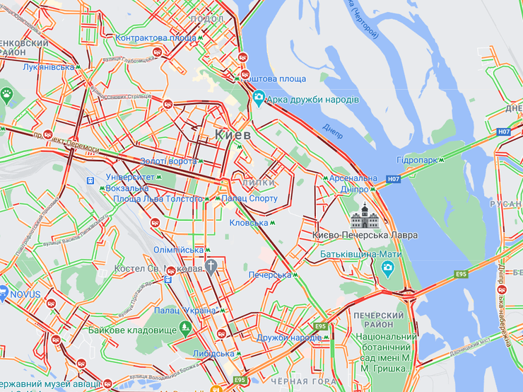 снег в киеве, пробки в киеве, снег киев, пробки киев, карта