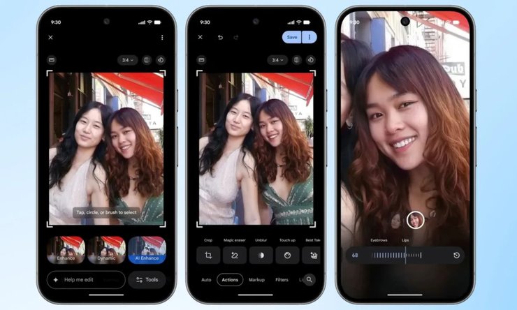 Google Фото функція Touch Up інтерфейс
