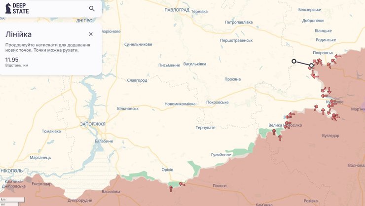 Фортификаци в Украине, фронт 10 декабря, граница Днепропетровской области