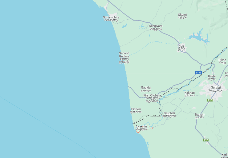 Анаклия, Очамчира, порт Анаклия, военная база Очамчира, Черное море