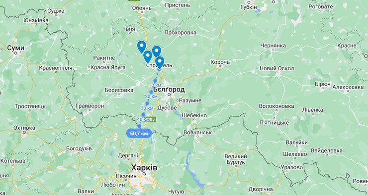 Бєлгородська область, карта, Росгвардія