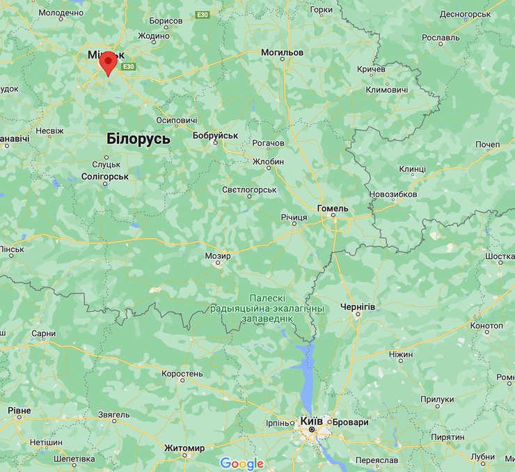 Мачулищи на карте, Мачулищи, Мачулищи аэродром