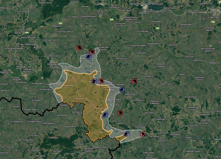Карта боевых действий Курская область