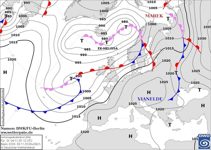 карта погода В Украине 4 ноября похолодает