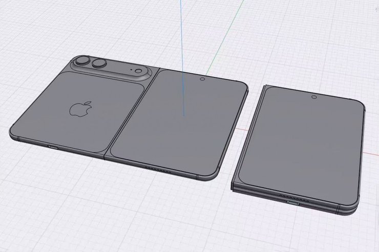iPhone Fold CAD-рендер утечки