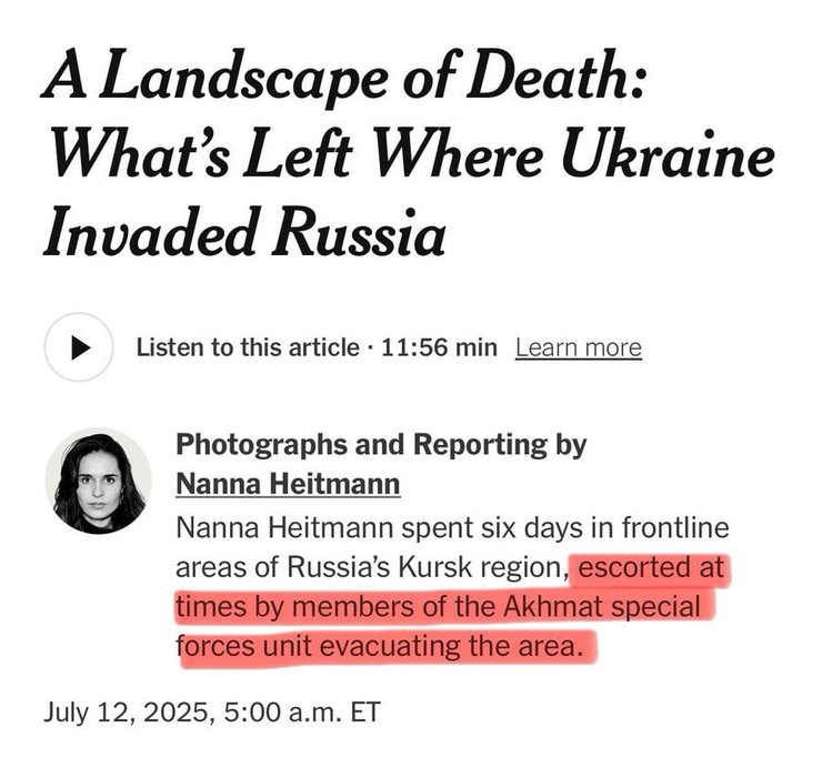 Репортаж NYT з з бійцями Ахмату