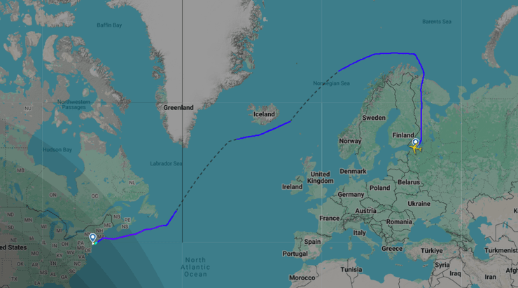 Перелет правительственного самолета РФ