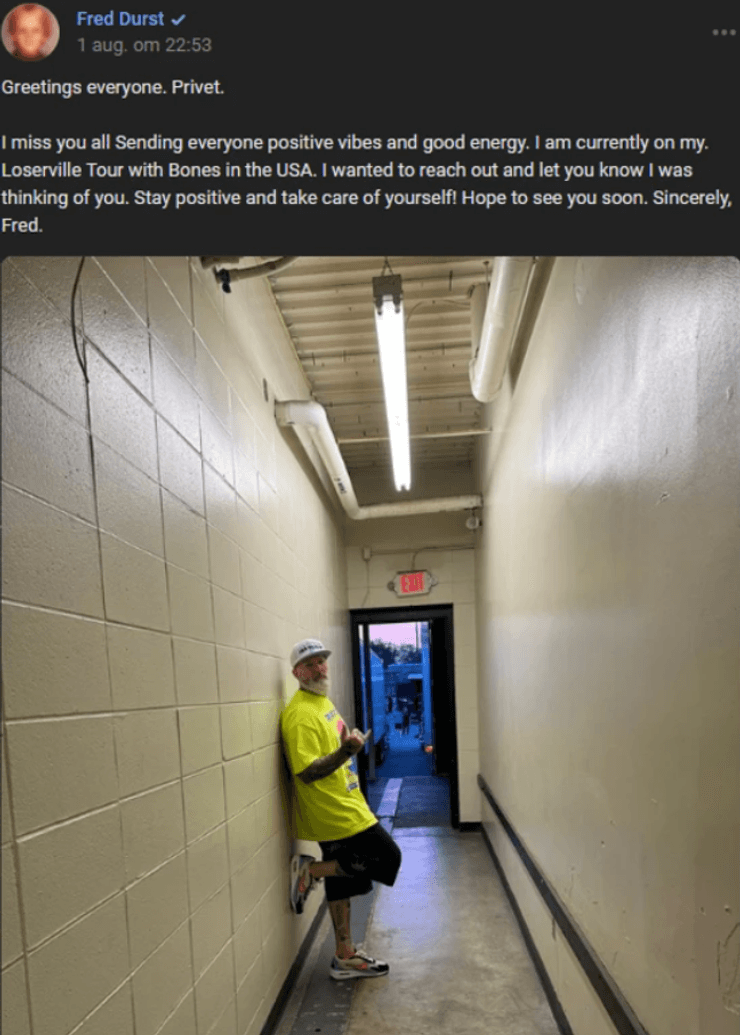 Сообщение лидера Limp Bizkit Фреда Дерста ВКонтакте