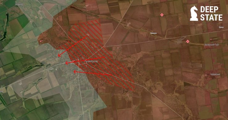 Мапа просування ЗС РФ в Гуляйполі