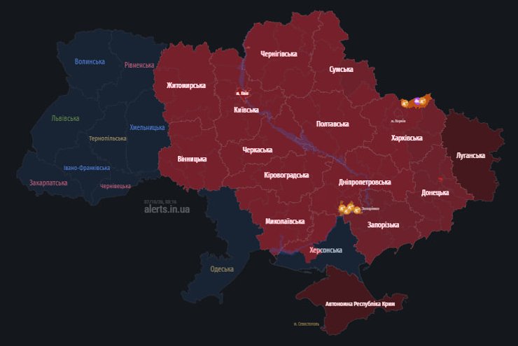 карта повітряних тривог