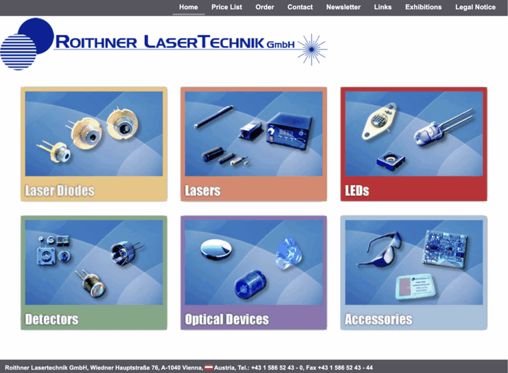 Roithner Lasertechnik GmbH специализируется на производстве оптических приборов и фотооборудования