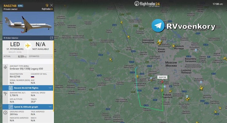 Маршрут второго "бизнес-джета"
