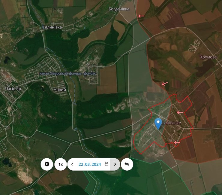 DeepState, Ивановское, 23 марта