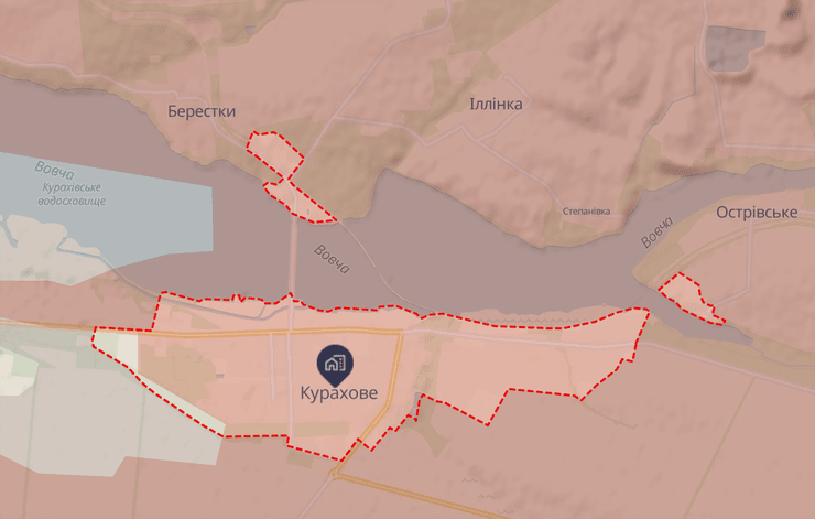 Оккупация Курахово, Курахово, Курахово оккупировали, Курахово захватили, Кураховское направление, карта боевых действий