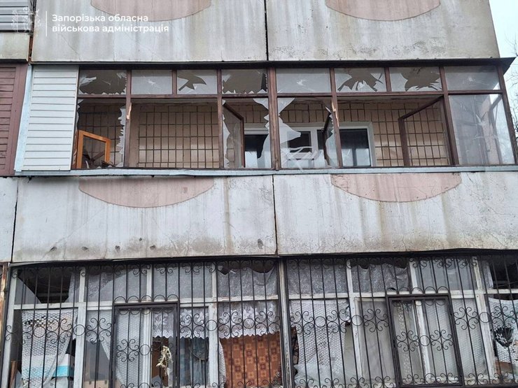 Последствия ночной атаки в Запорожье