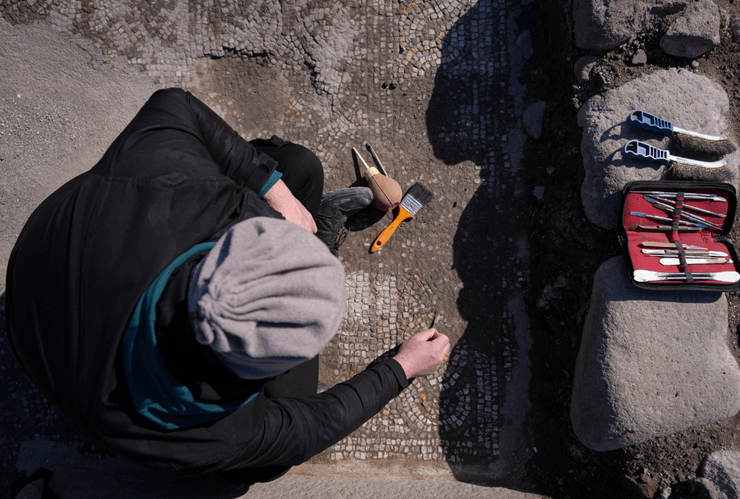 Пергам, мозаїка, Туреччина, археологи, археологія, розкопки, черепиця, культура, історія, мистецтво, архітектура