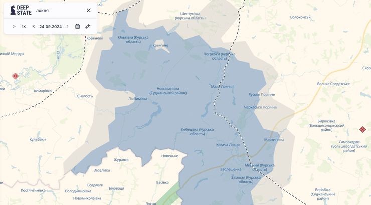 Карта DeepState: Курська область
