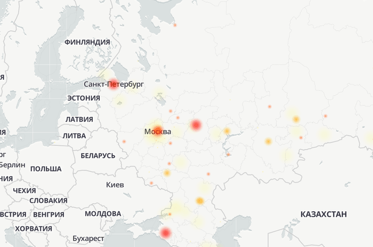яндекс, сбой, интернет, карты, россия