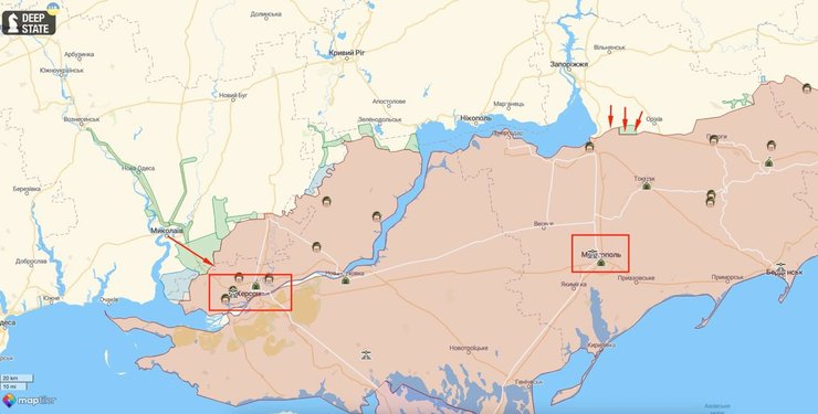 карта расположение сил, карта всу