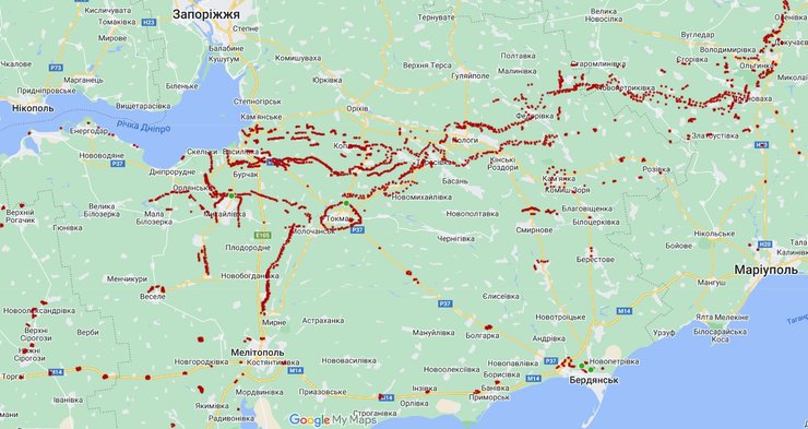 Фортифікації рф на Запоріжжі