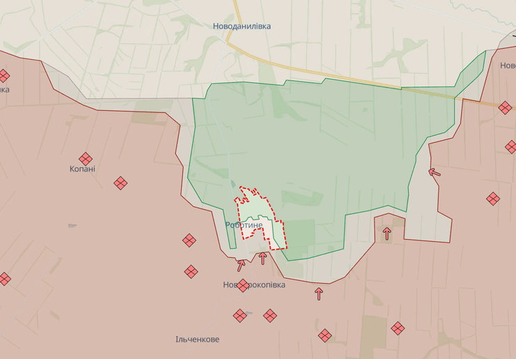 Запорожский отрезок, карта