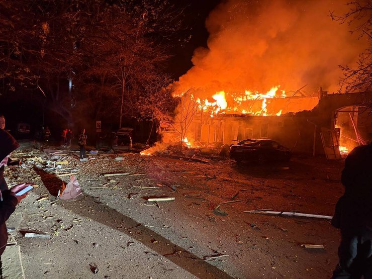 Пожежа після дронової атаки РФ по Одесі