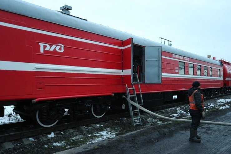 Пожарный поезд в Новосибирске