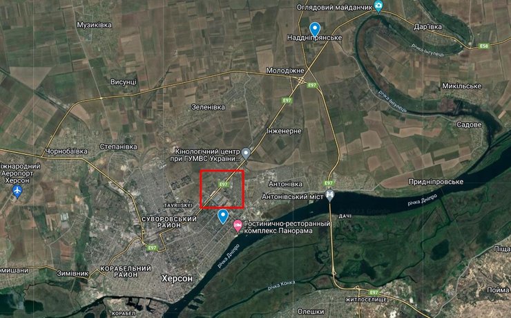 Обстріл Херсона 31 жовтня: карта