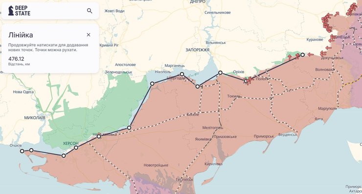 Бої на півдні, Запорізький напрямок, 5 вересня, карта