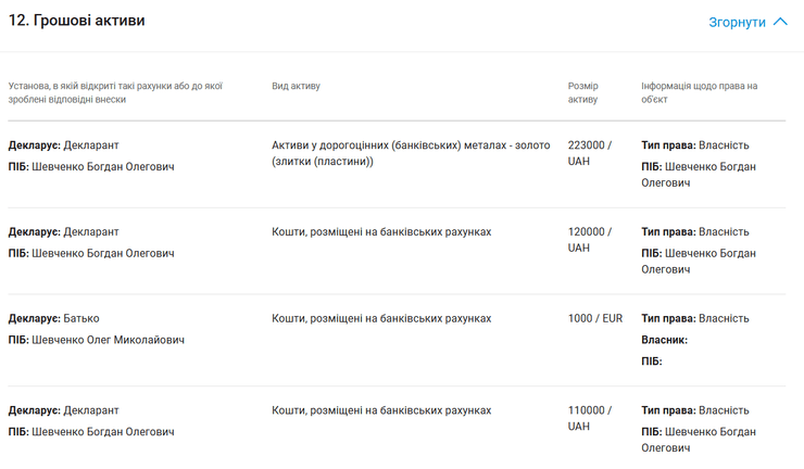 Декларария Шевченко Богдана