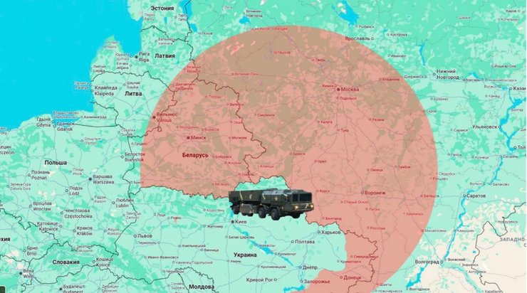 Зона урадення балістичної ракети ОТРК "Сапсан"