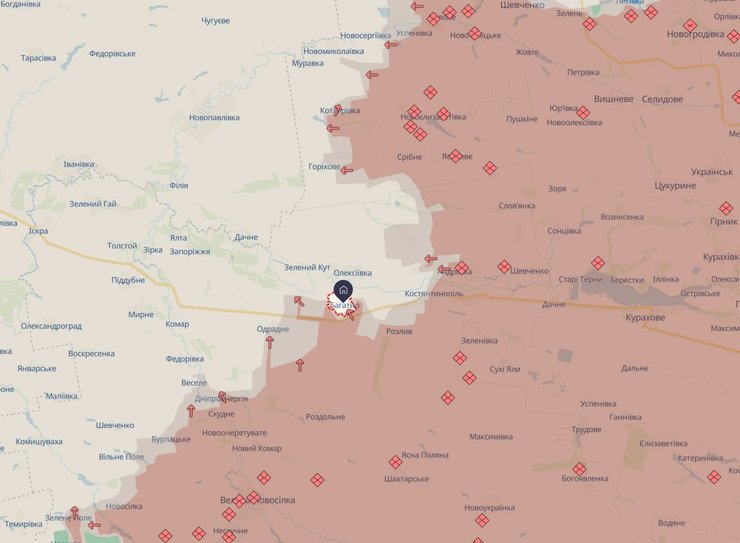 Карта боевых действий