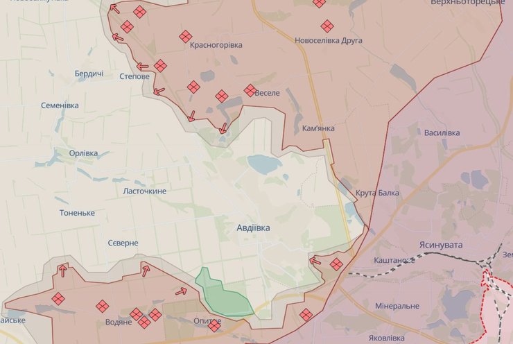 Авдіївський напрямок, карта