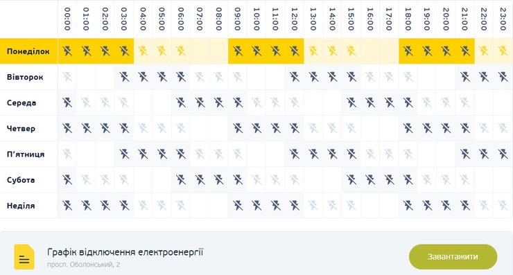 Отключение света, ДТЭК, Киев, 2 июля