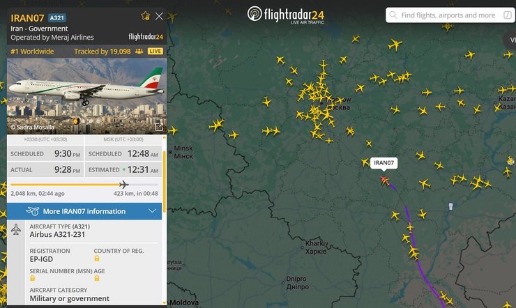 літак іран москва 1 літак іран москва