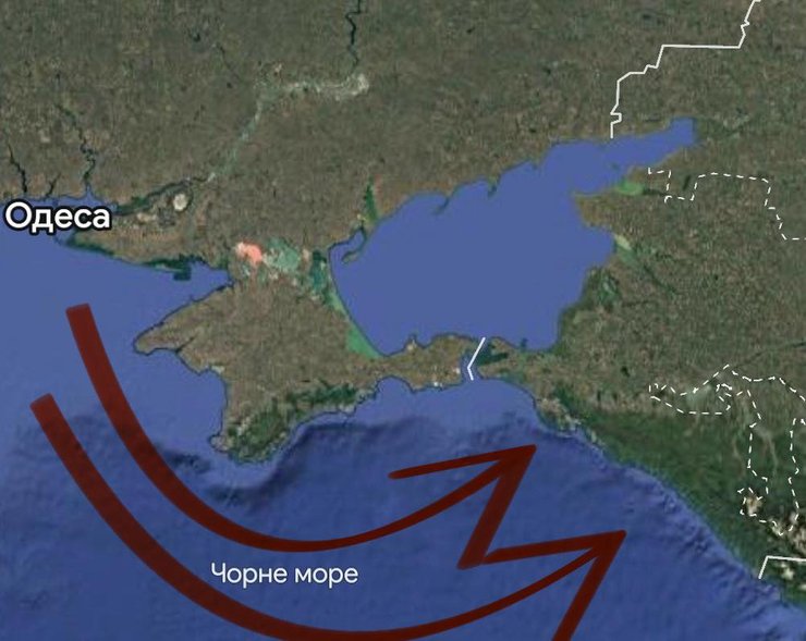 Схема ударів по Новоросійську